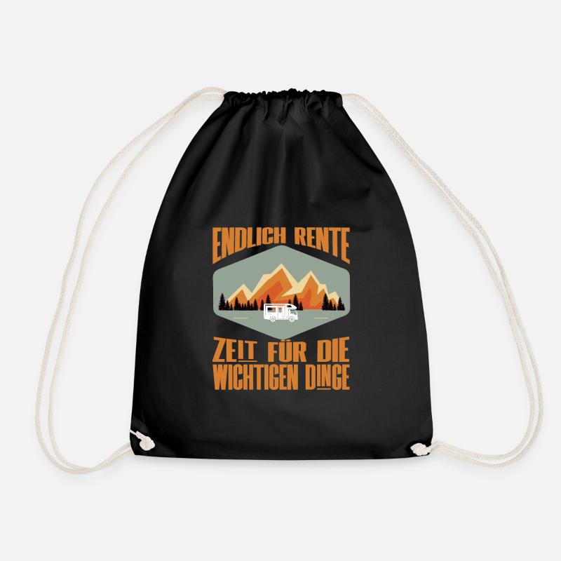 Herren Rente Campen Wandern Zeit - Turnbeutel - Schwarz