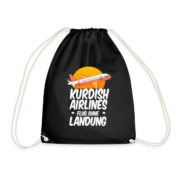 Kurdistan Kurde Kurden Geschenk azadi Rojava irak - Turnbeutel - Schwarz - Vorne