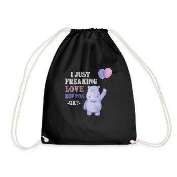 Hippo Hippo Idée cadeau - Sac de sport léger - noir - Devant