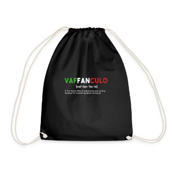 Italy vacation travel Vaffanculo dictionary - Drawstring Bag - black - Front
