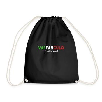 Italien Flagge Vaffanculo Italiener Humor Geschenk - Turnbeutel - Schwarz - Vorne