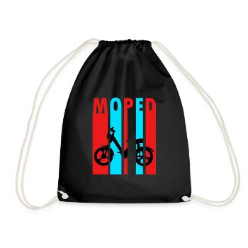 retro Mofa Motorrad Mofafahrer Geschenkidee Führer - Turnbeutel - Schwarz - Vorne