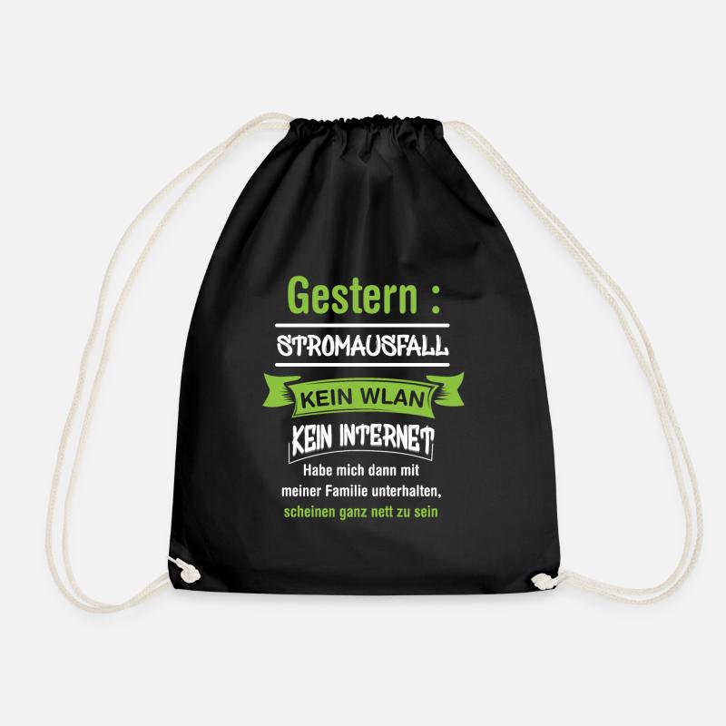 Computerfreak mit Stromausfall - Turnbeutel - Schwarz