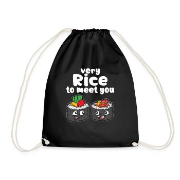 TRÈS RIZ POUR VOUS RENCONTRER humour de fan de sushi disant - Sac de sport léger - noir - Devant