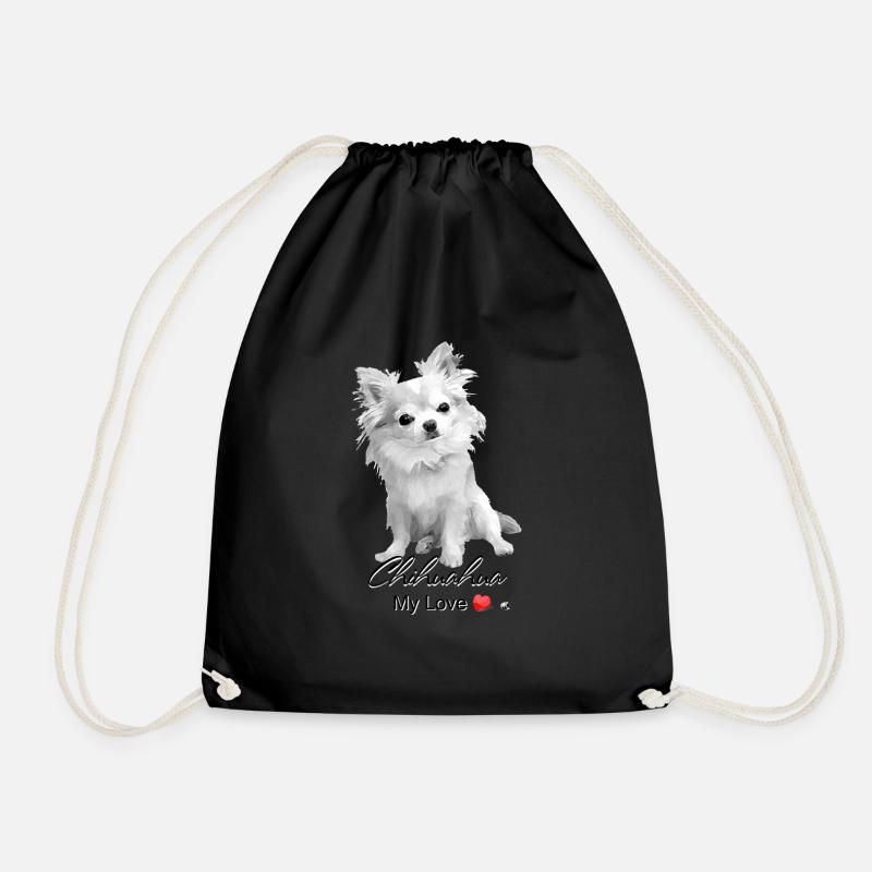 Chihuahua Abbildung mit Inschrift - Turnbeutel - Schwarz