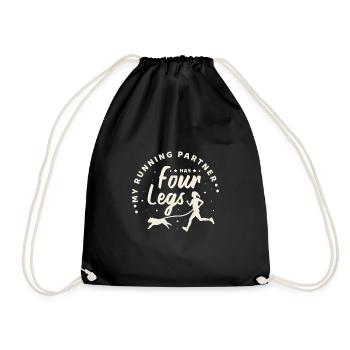 Canicross Dog Sport Dog Running Trail Running Gift - Drawstring Bag - black - Front
