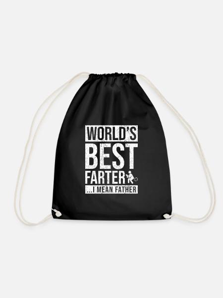 Best Farter father - Drawstring Bag - black