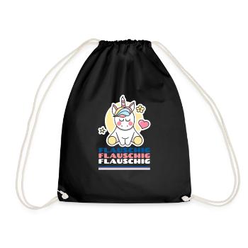 Einhorn ist flauschig hoch drei Fabelwesen Märchen - Turnbeutel - Schwarz - Vorne