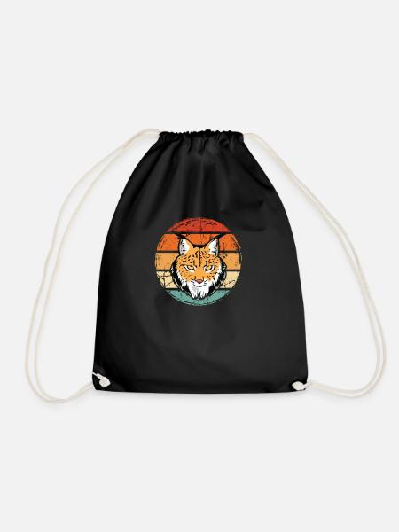 lynx - Drawstring Bag - black