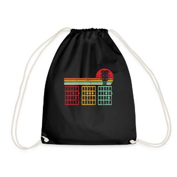 Papa Gitarren Akkorde Shirt - Papa Gitarre Tab Shirt - F. - Turnbeutel - Schwarz - Vorne