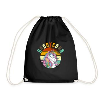 Papa licorne - Sac de sport léger - noir - Devant