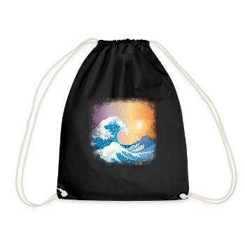 Great Wave Of Kanagawa Japan Japanische Welle - Turnbeutel - Schwarz - Vorne