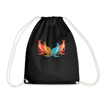 kangaroo - Drawstring Bag - black - Front