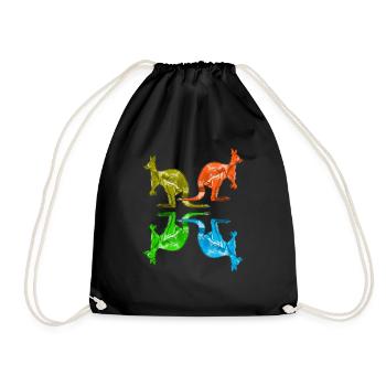 Cadeau de kangourou - Sac de sport léger - noir - Devant