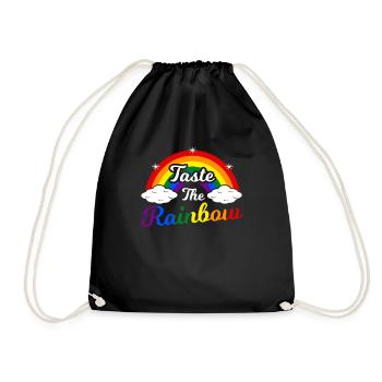 Regenbogen - Turnbeutel - Schwarz - Vorne