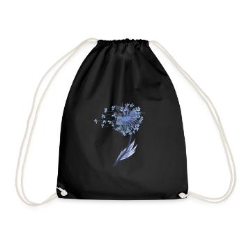 Pissenlit pissenlit graines soufflant vent symbole - Sac de sport léger - noir - Devant