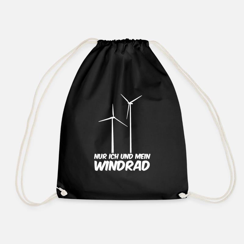 Nur mein Windrad Windpark Windkraft - Turnbeutel - Schwarz