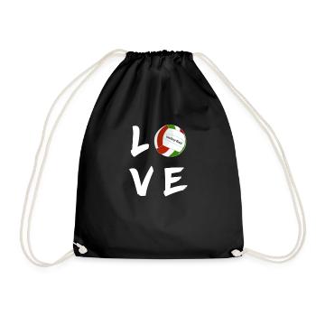 love volleyball volleyball court volleyballer i love - Drawstring Bag - black - Front