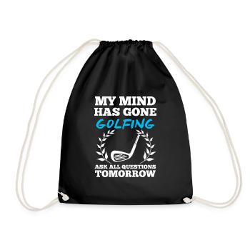 Golf golfing golfer golf ball golfing golf player - Drawstring Bag - black - Front