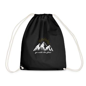 Hike, Berge, Go with the flow - Turnbeutel - Schwarz - Vorne