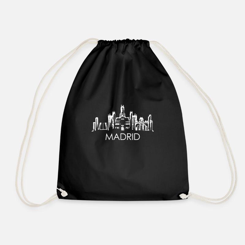 Madrid skyline - Drawstring Bag - black