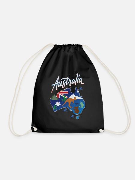 Voyage Australie Fun Aussie Map Gift Design Idea - Sac de sport léger - noir