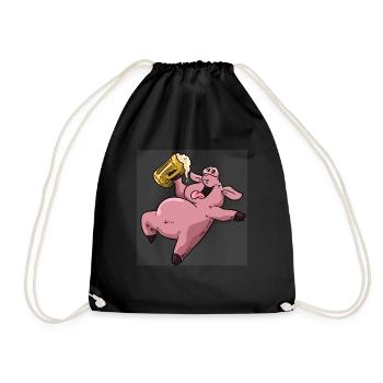 Betrunkenes Schwein - Turnbeutel - Schwarz - Vorne
