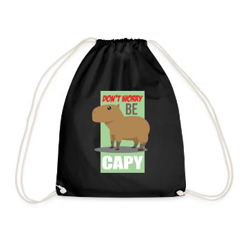 Un petit rongeur capybara heureux dit ne vous inquiétez pas - Sac de sport léger - noir - Devant