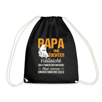 Papa Und Tochter - Turnbeutel - Schwarz - Vorne
