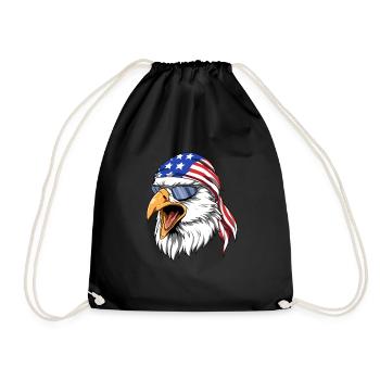USA Eagle - USA Eagle Biker - Drawstring Bag - black - Front