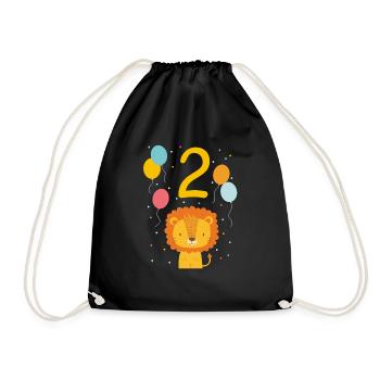 2ème anniversaire T-shirt de l’anniversaire Lion Deuxième Naissance - Sac de sport léger - noir - Devant
