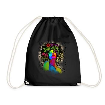 Afro Dream Black Girl Magic Gift Natural Melanin - Drawstring Bag - black - Front