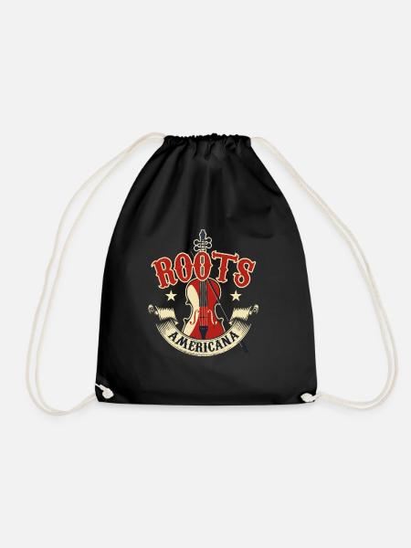 Bluegrass Roots Rock Americana - Drawstring Bag - black