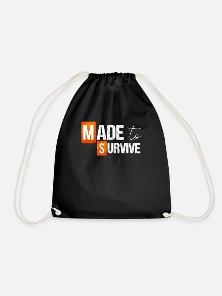 MS Multiple Sclerosis Awareness - Drawstring Bag - black