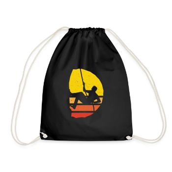 Rock climber climbing bouldering - Drawstring Bag - black - Front