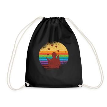 Jongleur jongleur rétro vintage - Sac de sport léger - noir - Devant