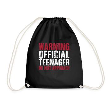 Warning Official Teenager Do Not Approach - Drawstring Bag - black - Front