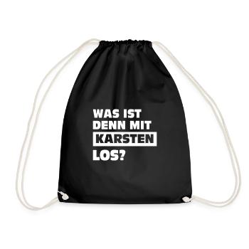 Was ist denn mit Karsten los? - Turnbeutel - Schwarz - Vorne