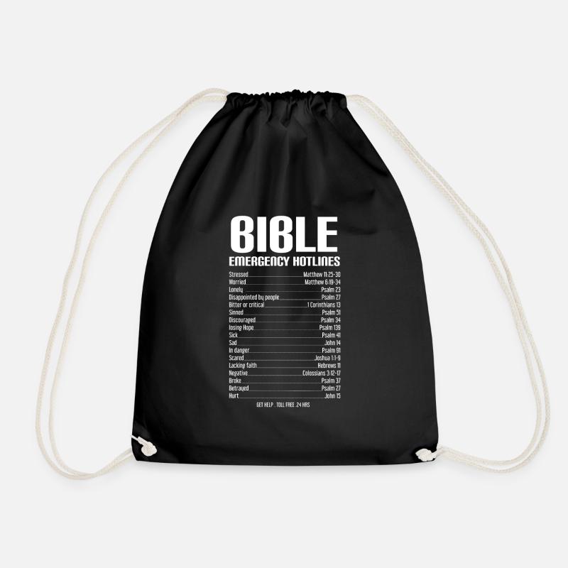 Bibel Notfall Hotline - Turnbeutel - Schwarz