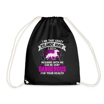 Icelandic horse - Drawstring Bag - black - Front