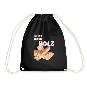 Holzscheid Ich und mein Holz Grunge - Turnbeutel - Schwarz - Vorne