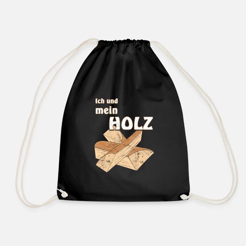 Holzscheid Ich und mein Holz Grunge - Turnbeutel - Schwarz