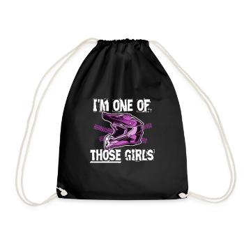 Motorcross women gift - Drawstring Bag - black - Front