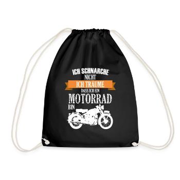 Ich schnarche nicht Geschenk Motorradfahrer Biker - Turnbeutel - Schwarz - Vorne