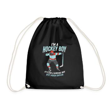 Dabbing Hockey Boy Gift - Drawstring Bag - black - Front