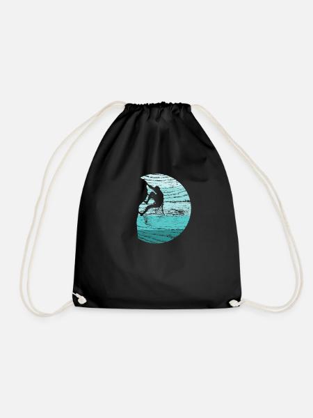 Climbing Climber Retro - Drawstring Bag - black