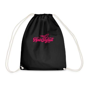 Awesome Womens Hairdresser Gift Salon Hairstylist - Drawstring Bag - black - Front
