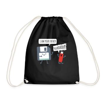 USB Floppy Disk - Nerd Geek Shirt - Turnbeutel - Schwarz - Vorne