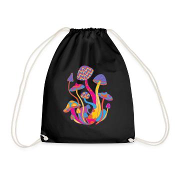 Magic Mushrooms shirt - Drawstring Bag - black - Front