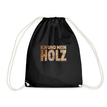 Tischler, Schreiner und Holz Handwerk Shirt - Turnbeutel - Schwarz - Vorne